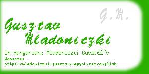 gusztav mladoniczki business card